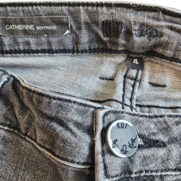 KUT Catherine Boyfriend Jeans 4 Black Wash Straight - Picture 5 of 10